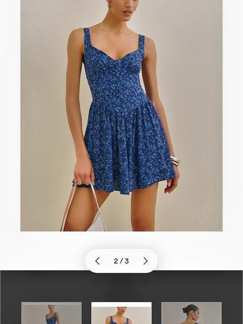 Reformation Wynn Dress Floral Mini Dress in Blue Size XS